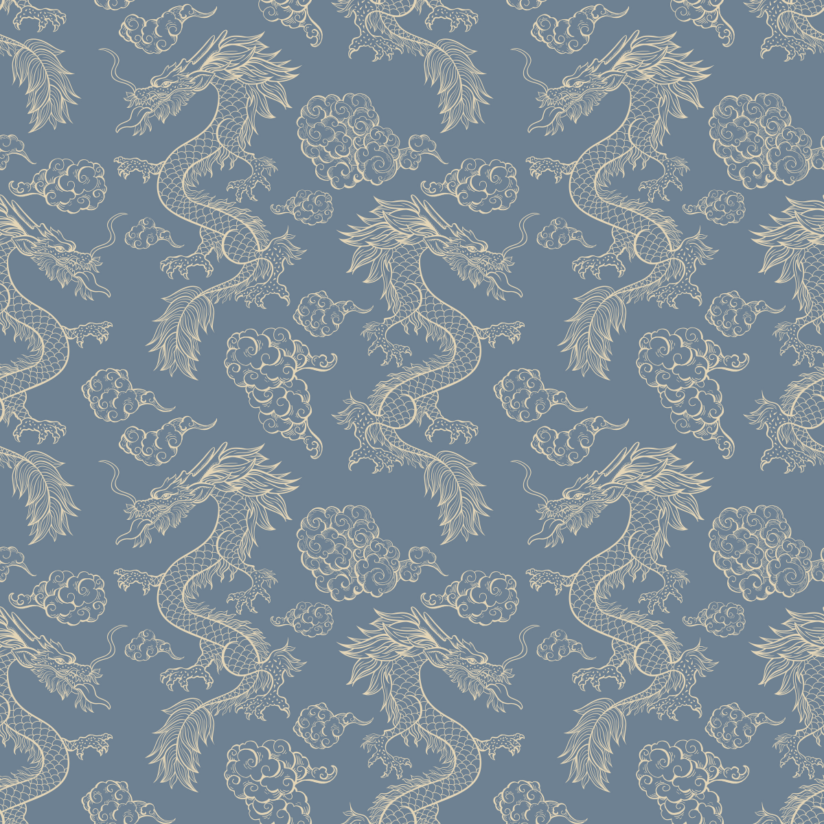 Woven Fabric Wallpaper - Dragon