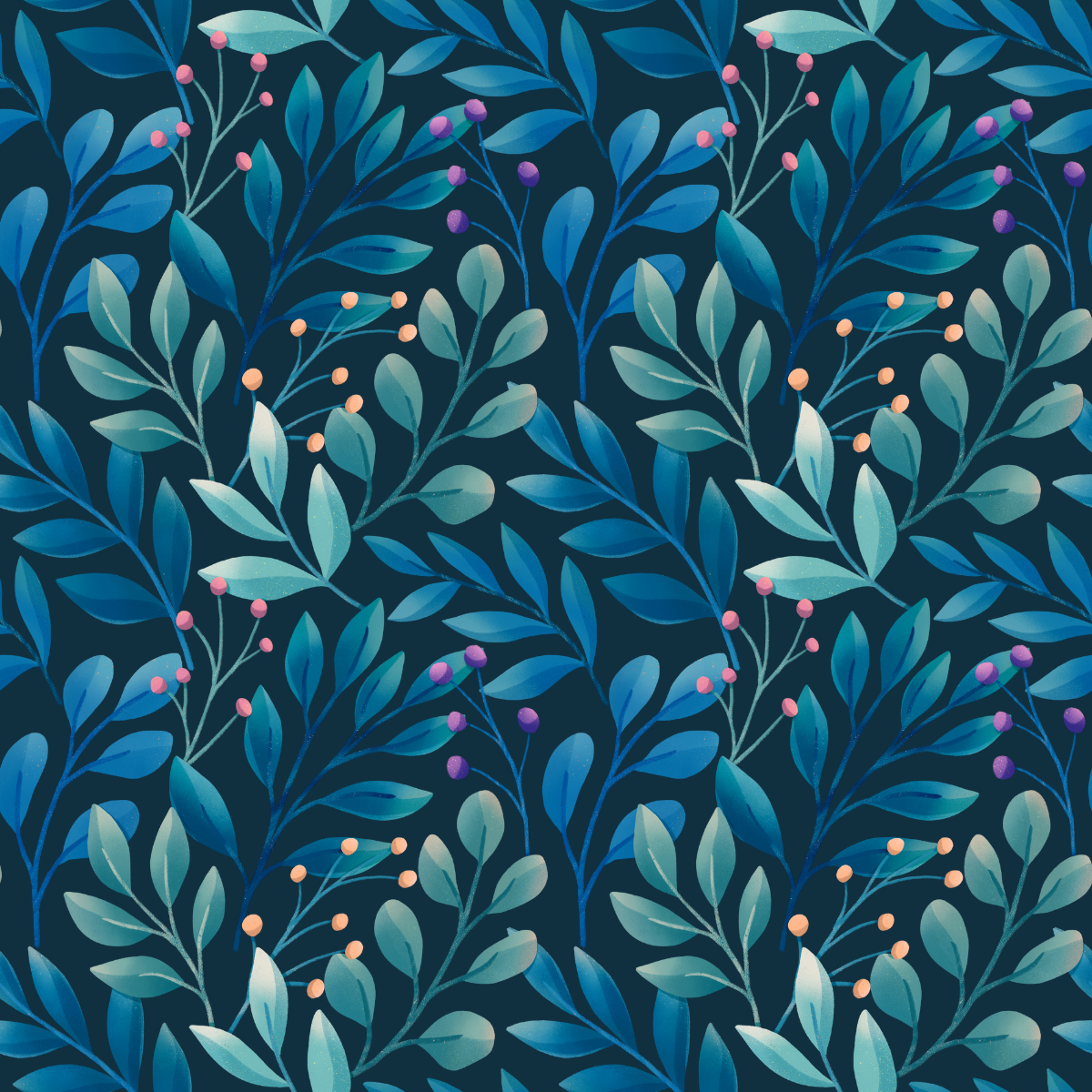 Woven Fabric Wallpaper - Garden Grove (Midnight Blue)