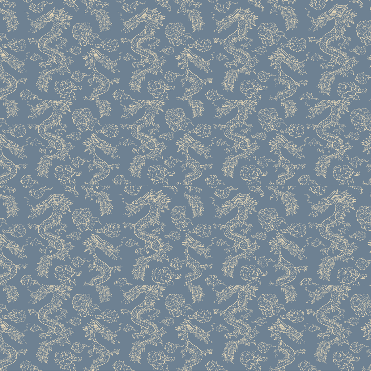 Woven Fabric Wallpaper - Small Dragon (Copy)