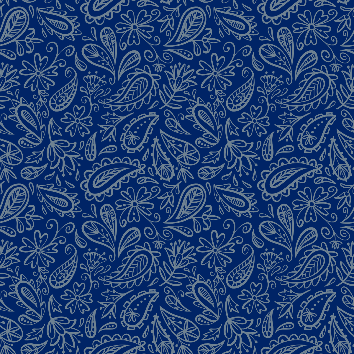 Woven Fabric Wallpaper - Blue Paisley