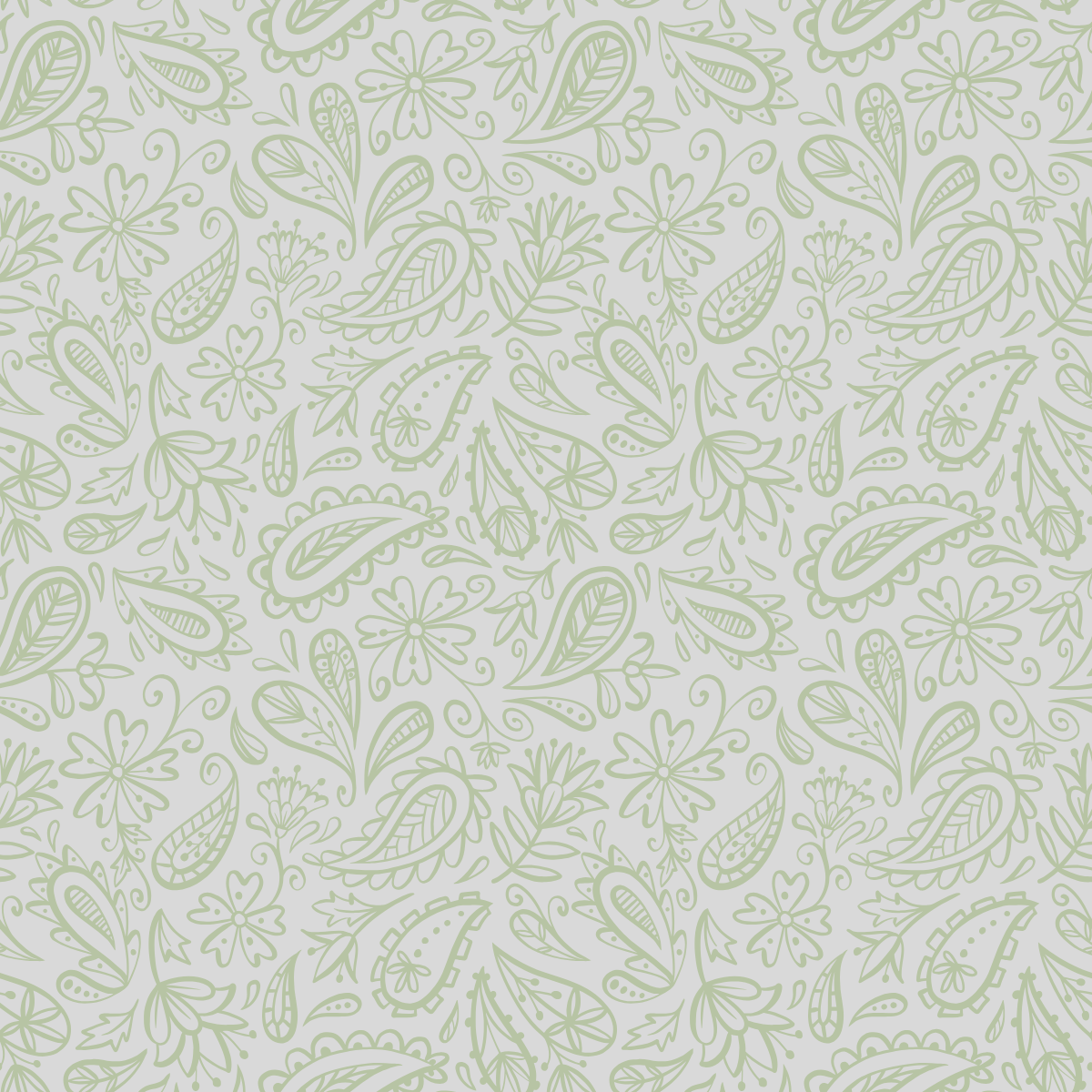Woven Fabric Wallpaper - Grey Paisley