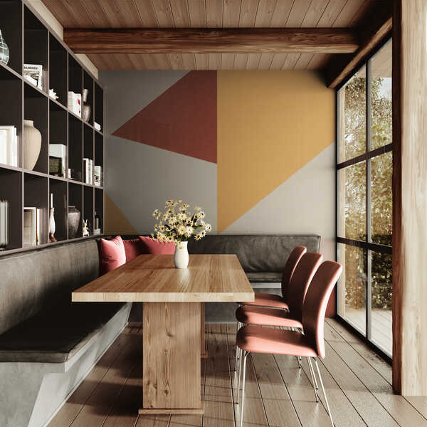 Woven Fabric Wallpaper - Multi-Color Block