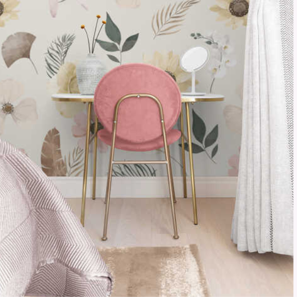 Woven Fabric Wallpaper - Vintage Floral (Cream)