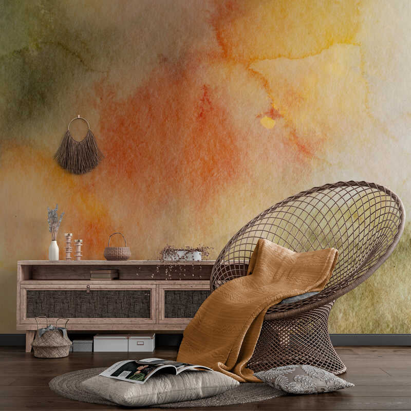 Woven Fabric Wallpaper - Watercolors