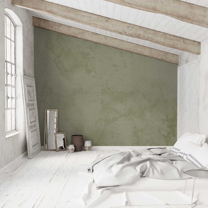Woven Fabric Wallpaper - Venetian (Olive Green)