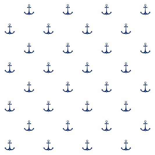 Woven Fabric Wallpaper - White Anchor